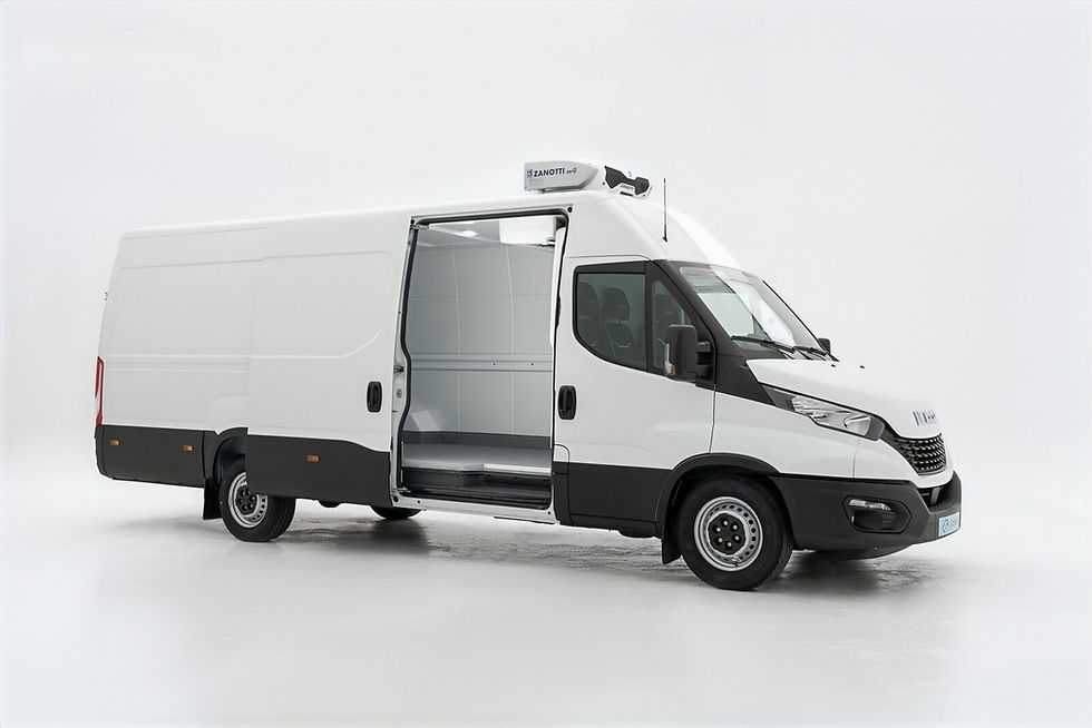 Zanotti/Daikin Zero range refrigeration unit in an refrigerated Iveco Daily van conversion by Hoobrid