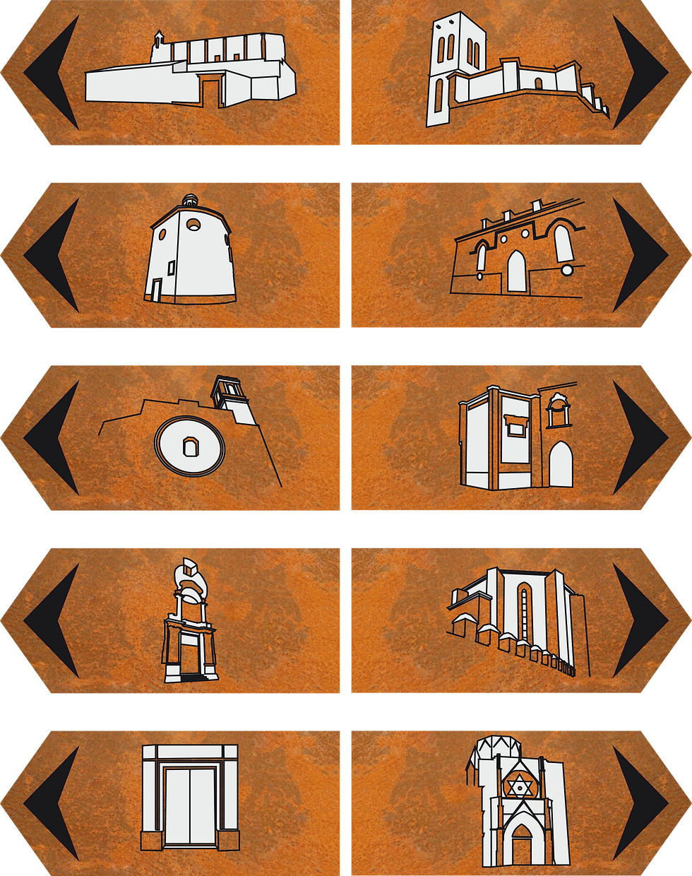 Señalética de los 10 recursos culturales seleccionados