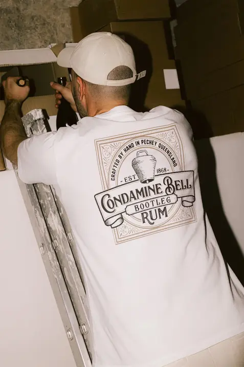 Condamine Bell logo for Pechey Distilling co.