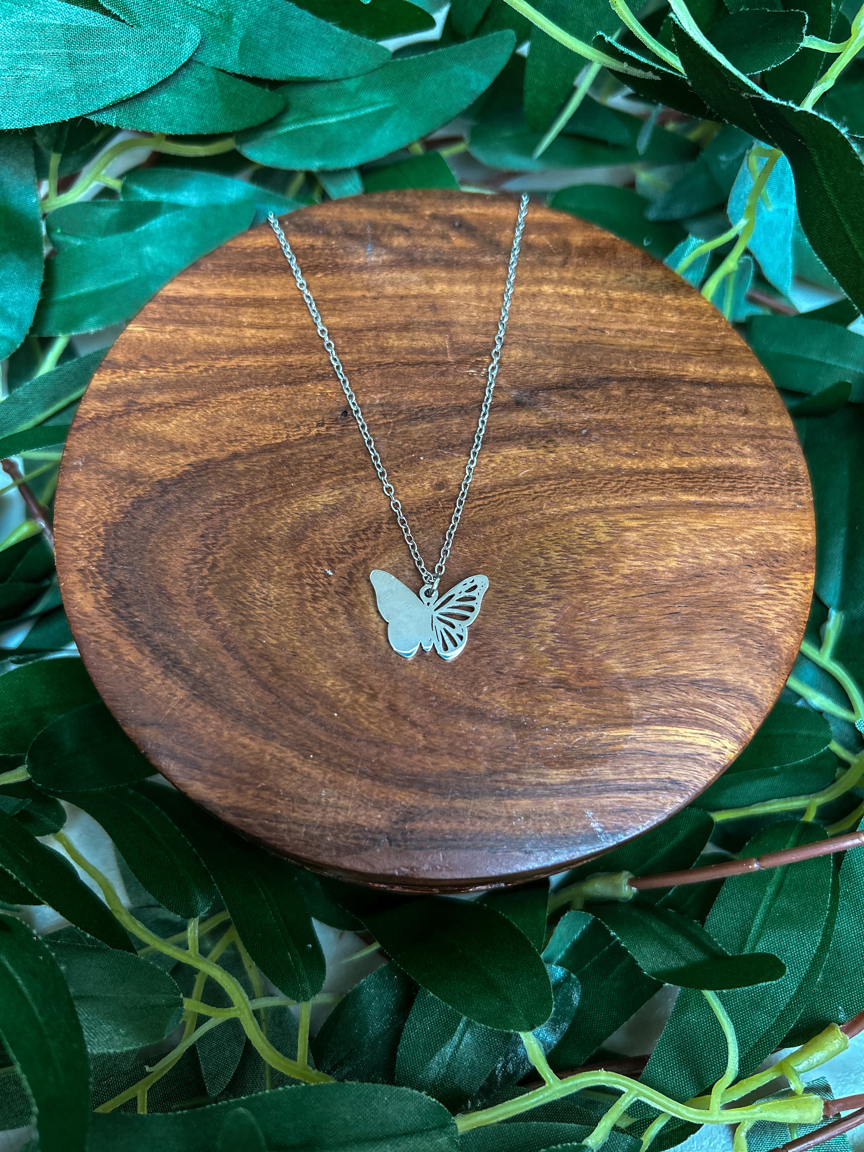 Custom Silver Butterfly Necklace