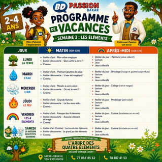 Programme de Vacances BD Passion - Semaine 3 : Les Éléments♨️