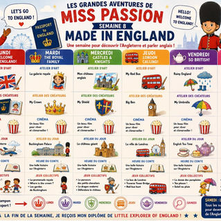Programme de Vacances BD Passion Semaine 8 : Made in England