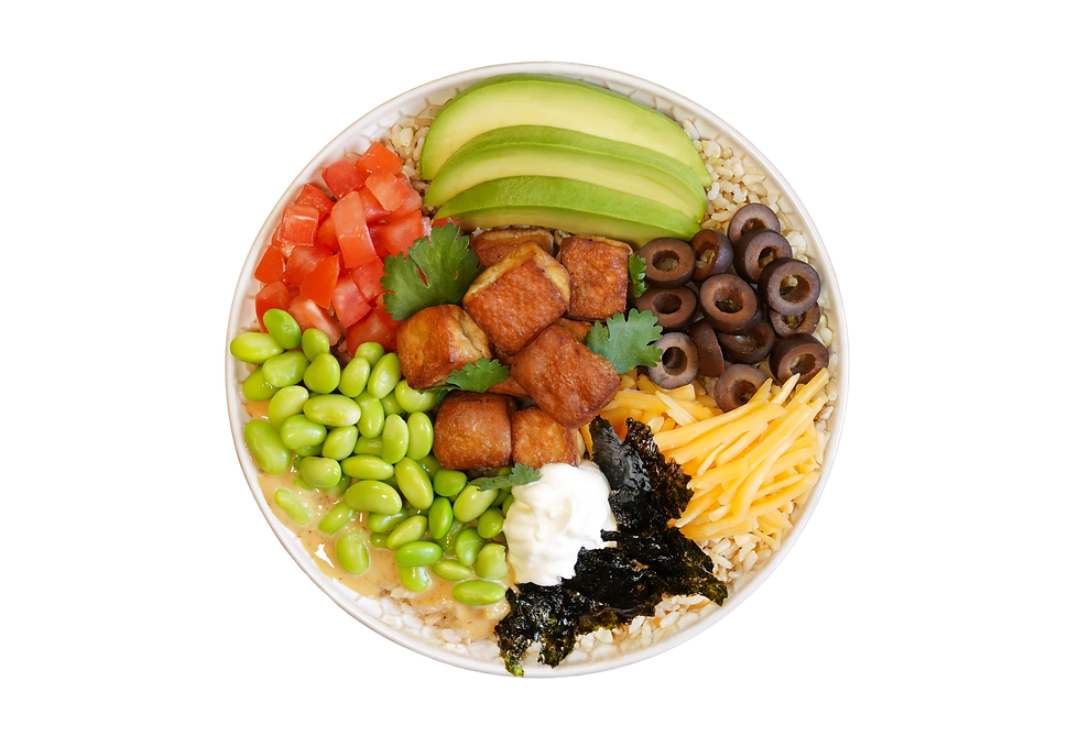 A photo of a Cafe Yumm bowl.