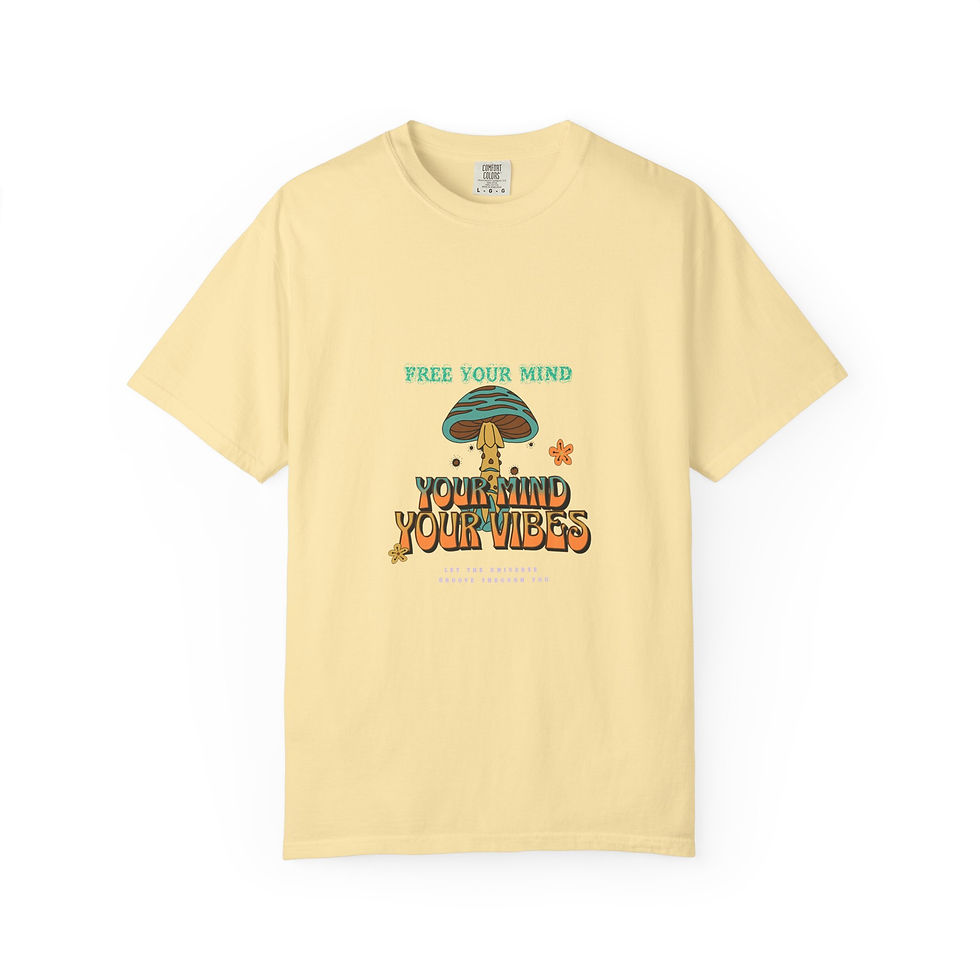 Thumbnail: Free Your Mind Unisex T-Shirt, Mindfulness Tee, Mushrooms, Psychedelic