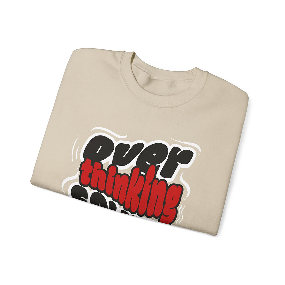 Thumbnail: Overthinking Solves Nothing Crewneck Sweatshirt, Sweatshirt, Happy Holidays