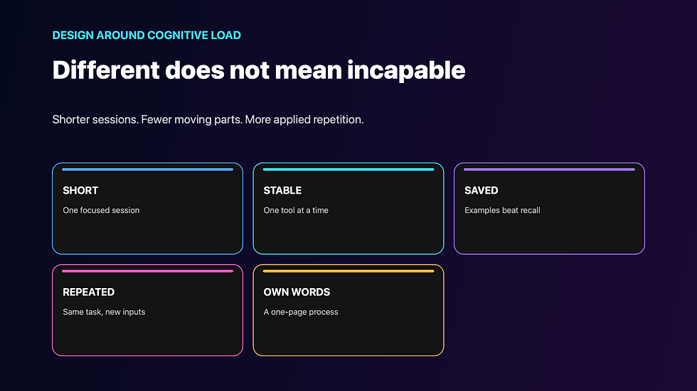 Five ways to reduce cognitive load when learning AI after 40