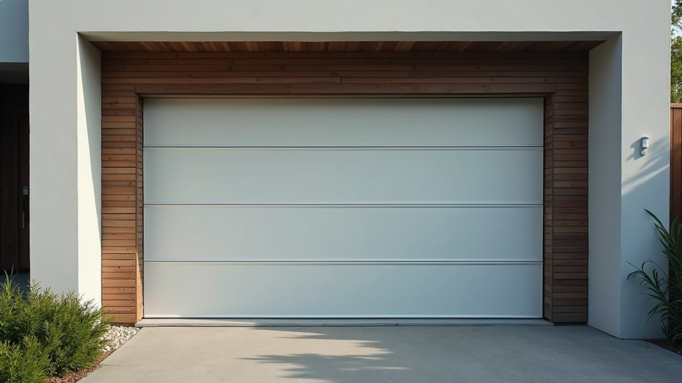 Close-up view of a hurricane-proof garage door showcasing its robust design