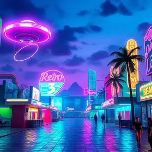 Sci-fi transportation scene with glowing roadways and digital skyline.