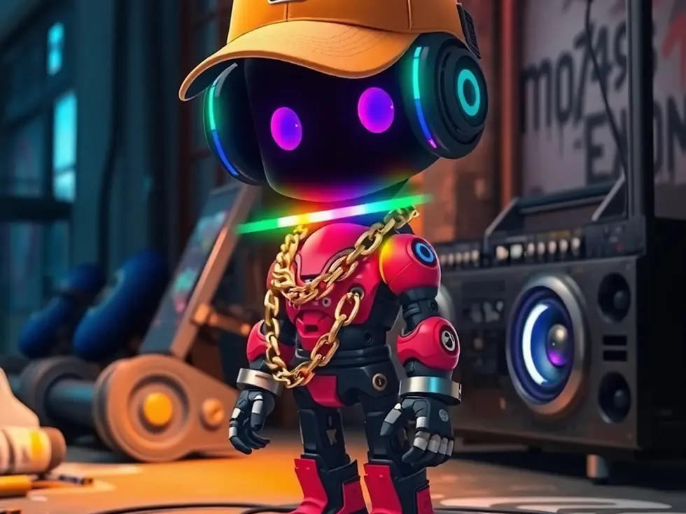 Urban-futurist AI bots sharing a digital playground