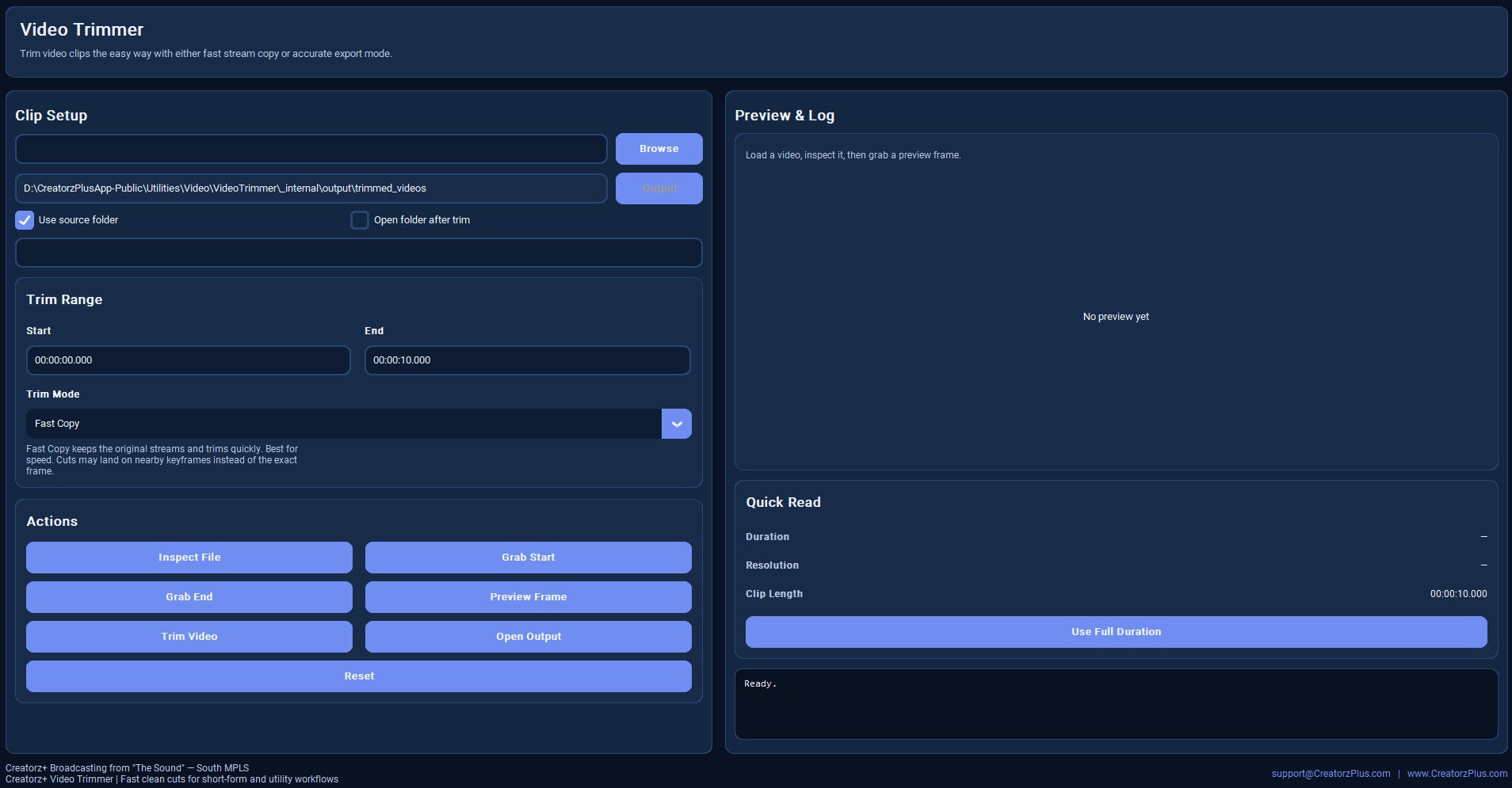 VideoTrimmer V1 – Cut & Trim Video Clips (Fast, Local Tool)
