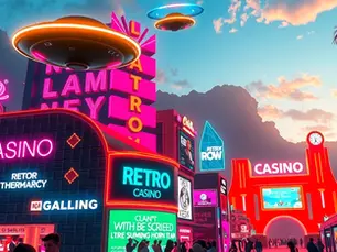 Neon lit Retro Synthwave City