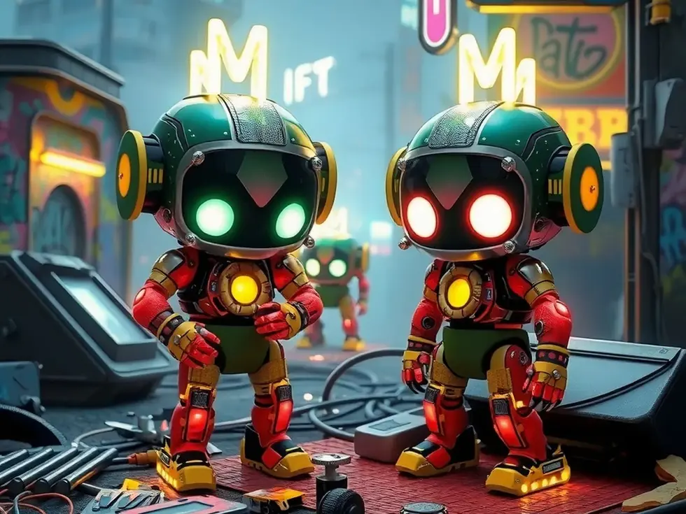 Funky AI characters expressing retro-future vibes