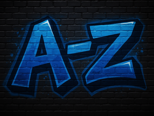 The letters A and z 