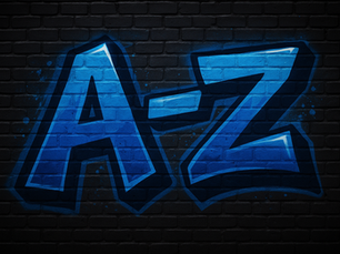 The letters A and z 