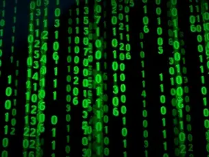 Neon Green Matrix Code