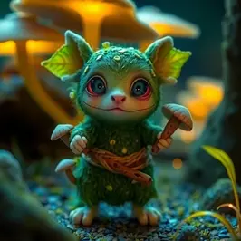 A whimsical gathering of digital forest creatures in vibrant fusion style