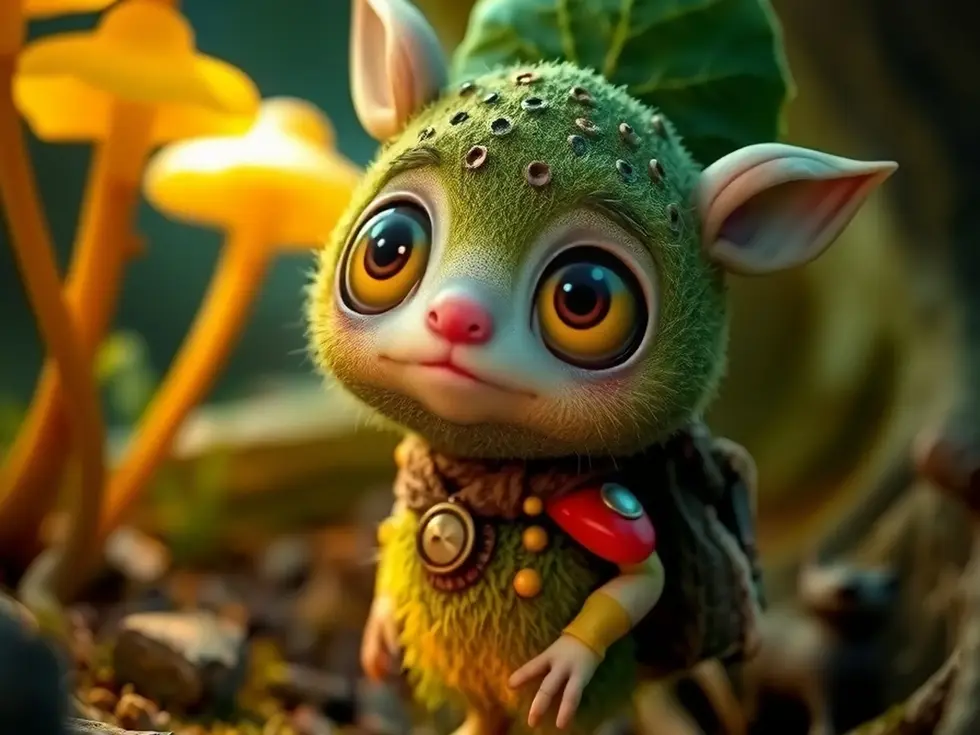 Magical creatures from multiple forest tribes digitally blended in motion
