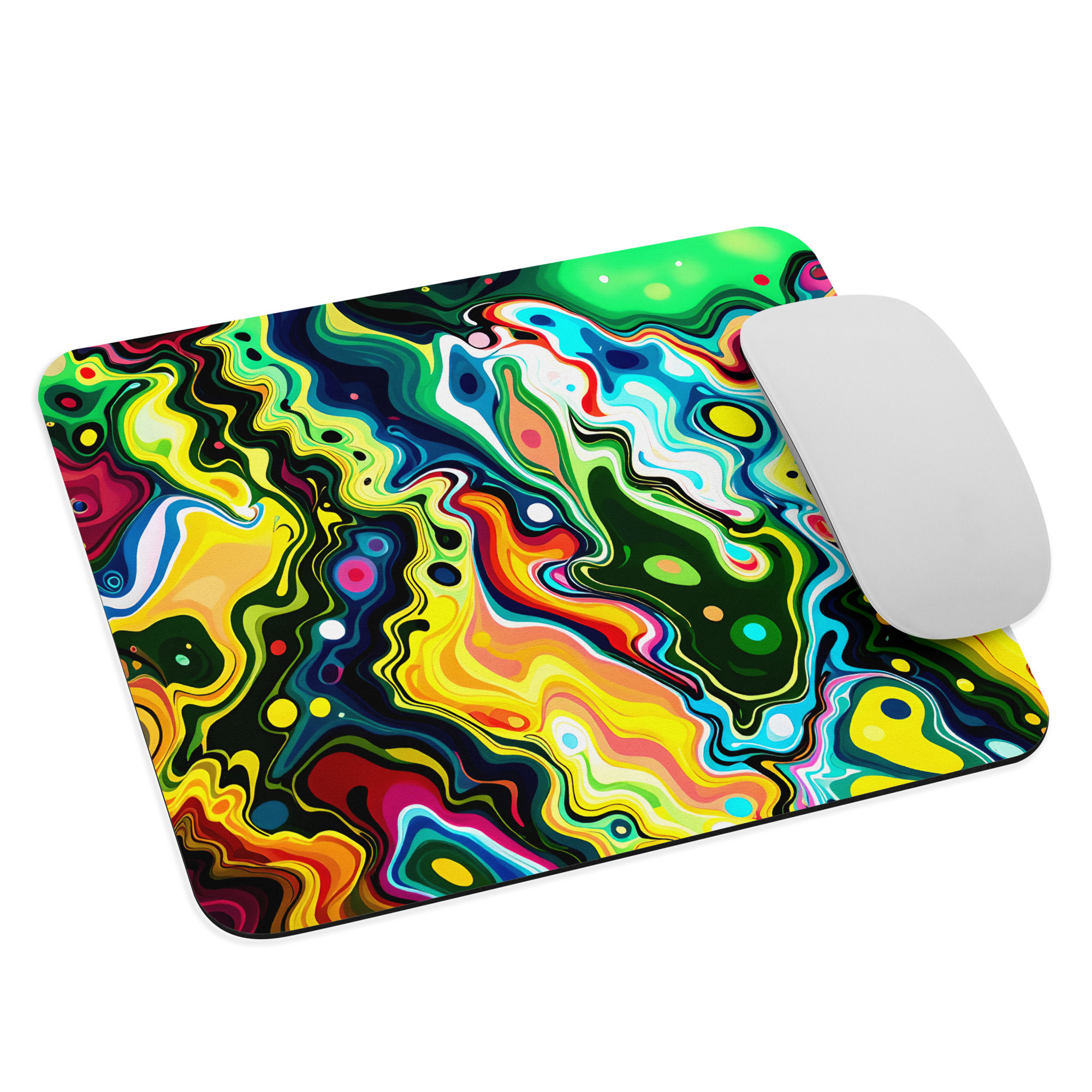#07 Abstract Fusion Collection — Chromatic Swirlstorm — Premium Mousepad