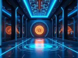 Blue and orange crypto artwork