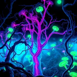 Very beautiful purple haze fungi growing upright like a tree. 