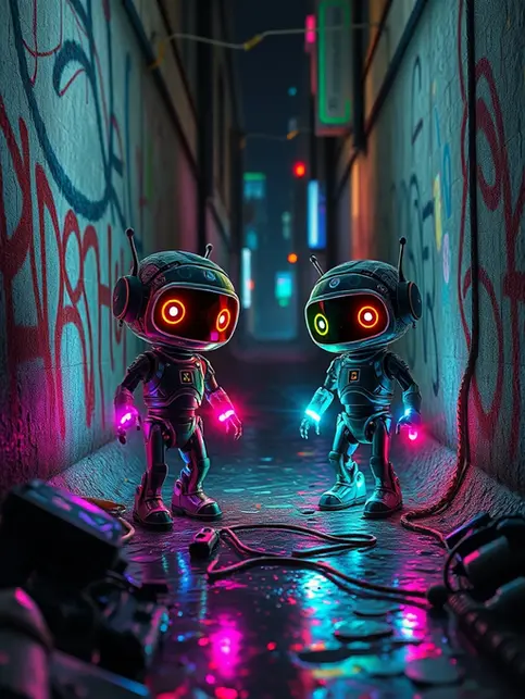 ID_HEX7O4OR_BabyBotz_Origins_Neoncore_Glitchglow
