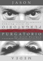 Promotional poster for Purgatorio, with actors Ian Dickinson and Meri Koivisto, directed by Beatrice Murmann.