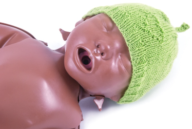 Knitting hats for Ukrainian babies