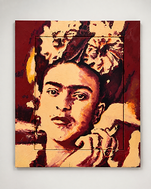 Frida II, pintura acrílica sobre MDF Ultra, 95 × 84 cm, obra do núcleo Frida, más y más dentro de mi mundo.
