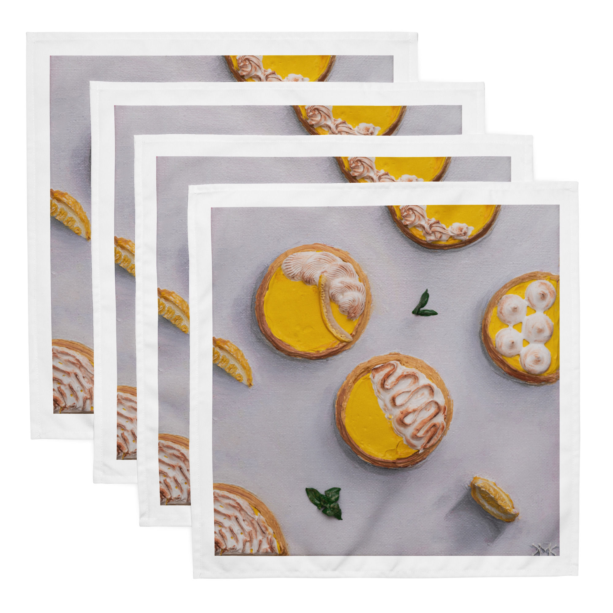 Lemon Meringue Tartlets - Cloth napkin set