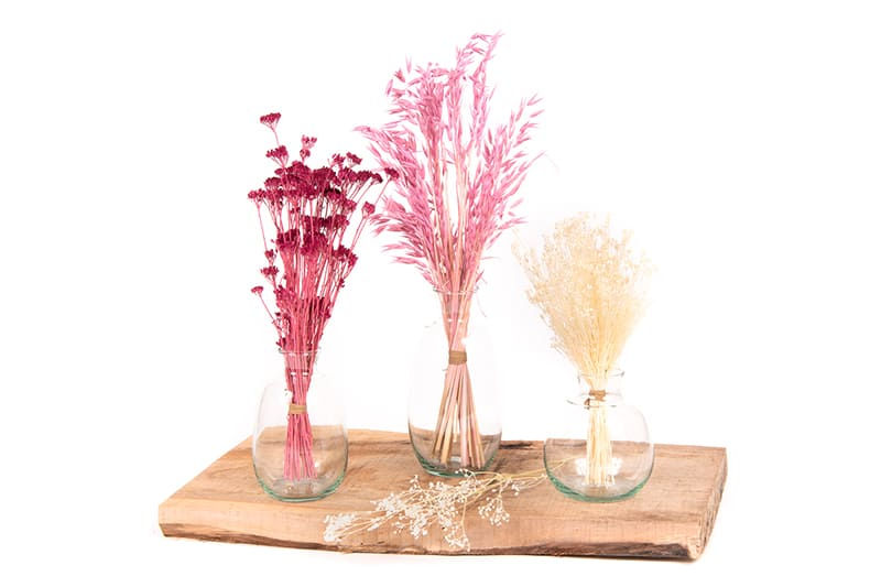 Trio de bouquets de fleurs séchées pour intérieur