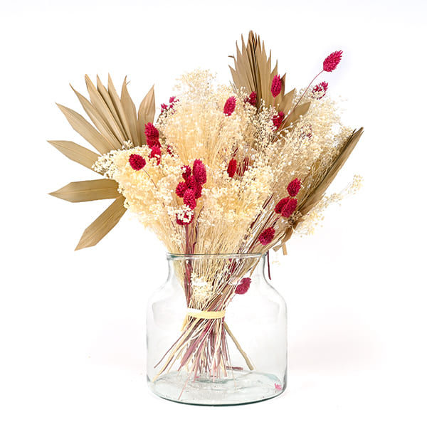 Bouquet de fleurs séchées moderne - Sun Palm Rouge