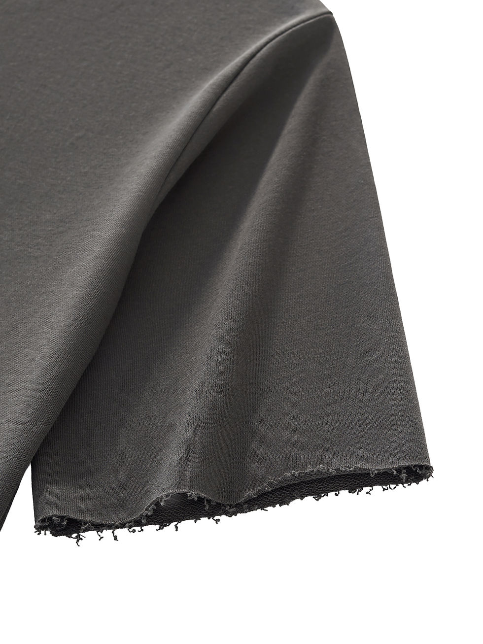 Thumbnail: Boxy Half-Sleeve Raw-Edge T-Shirt