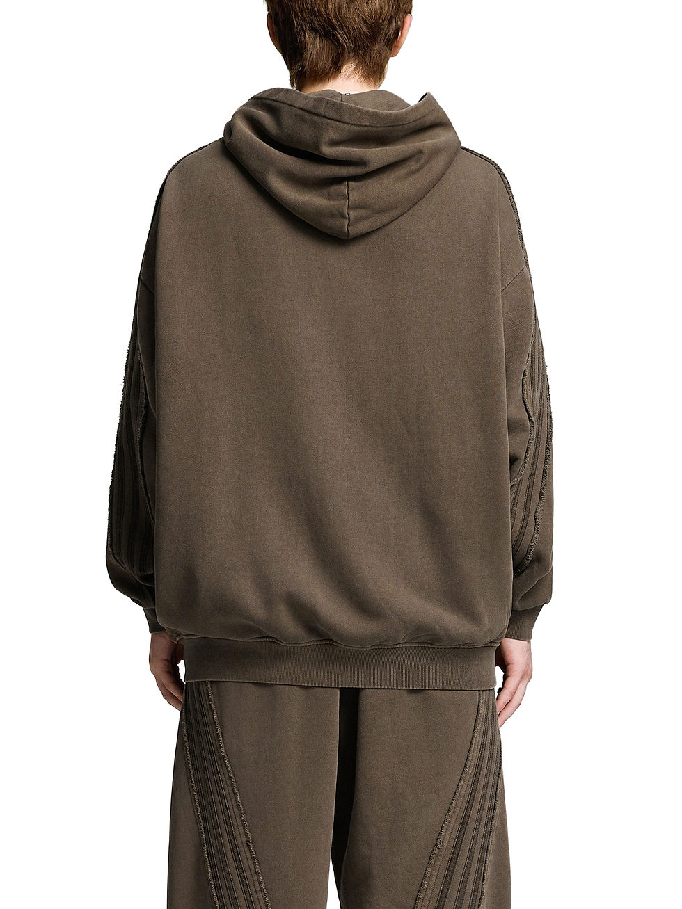 Thumbnail: Snow Washed Tape Raw Edge Zip Hoodie