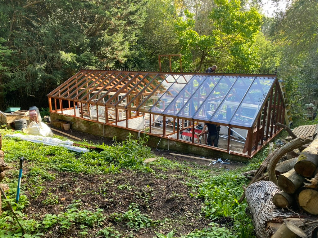large glazed greenhouse