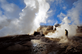 Geyser éruptif au Chili, Andes