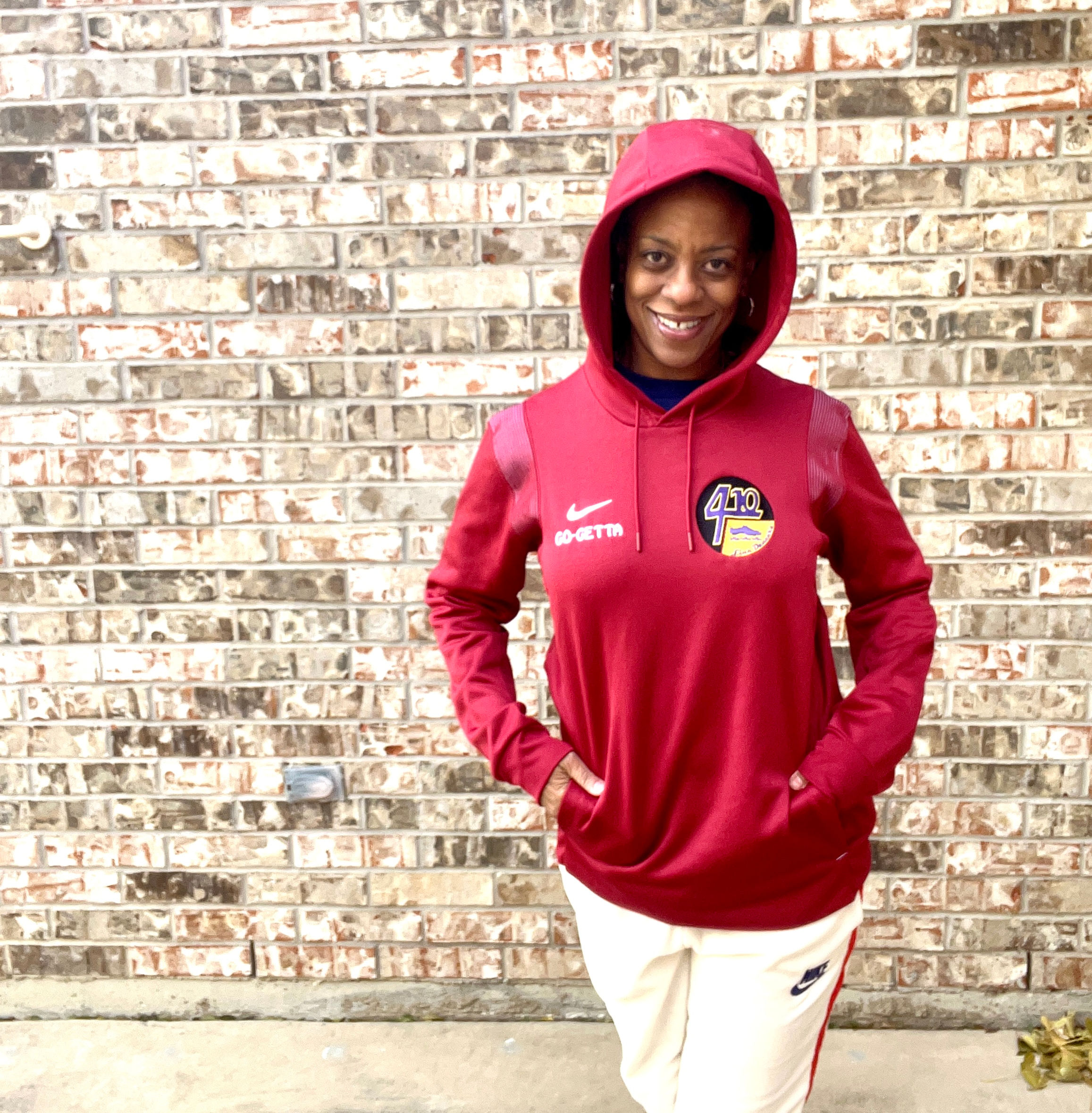 Dark Red Nike Therma Hooded Pullover Football CW3490 Hoodie Sweatshirt