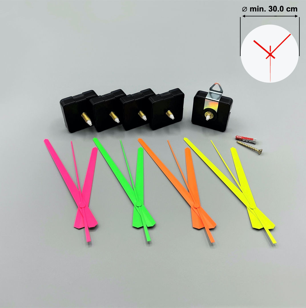 Neon-Uhrzeiger #2 inkl. Quarzuhrwerk