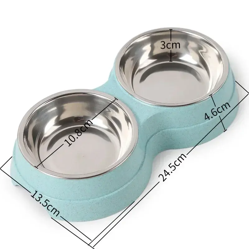 Thumbnail: Dinner, Sorted: Stainless Steel Double Dog Food & Water Bowl Set