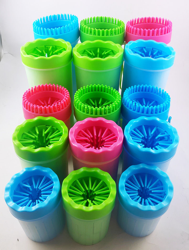 Thumbnail: 1Pc Pet Plastic Foot Wash Cup S L XL Large size silicone brush Dog cat clean foo
