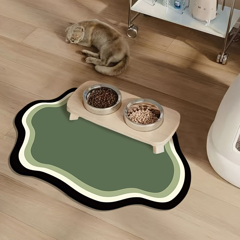 Thumbnail: Non Slip Absorbent Pet Feeding Mat and Dog Water Bowl Placemat