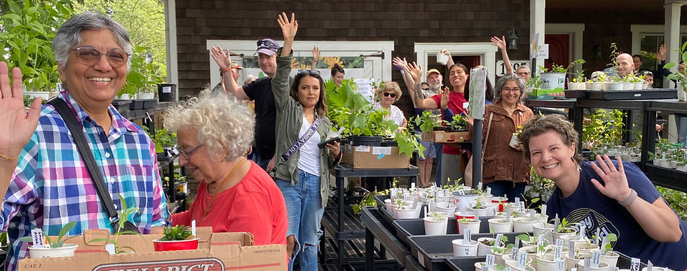 Happy customers at Blooming Boulevards' native plant sale