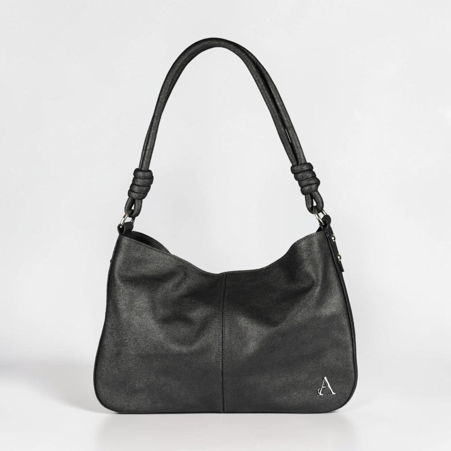 Solis Hobo bag in Grey-Black Metallic