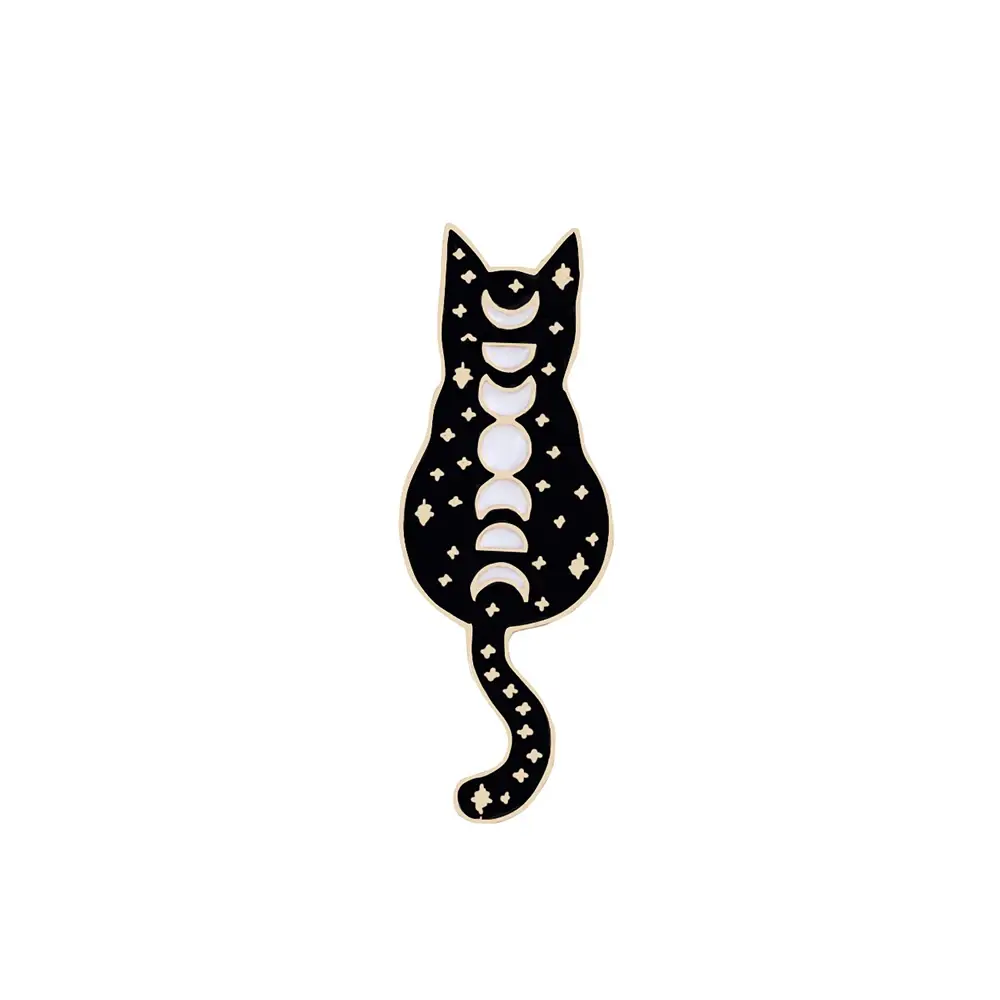 Black & White Cat Enamel Pin Set – Dainty Metal Brooch Badge Jewellery