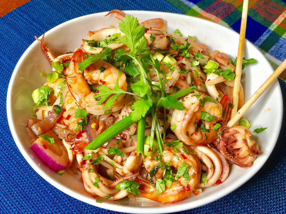 Thai Inspired Spicy Prawns & Squid