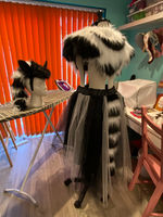 Back view of a zebra costume on a mannequin