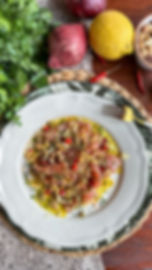 Carpaccio di tonno rosso, nocciole e paprika
