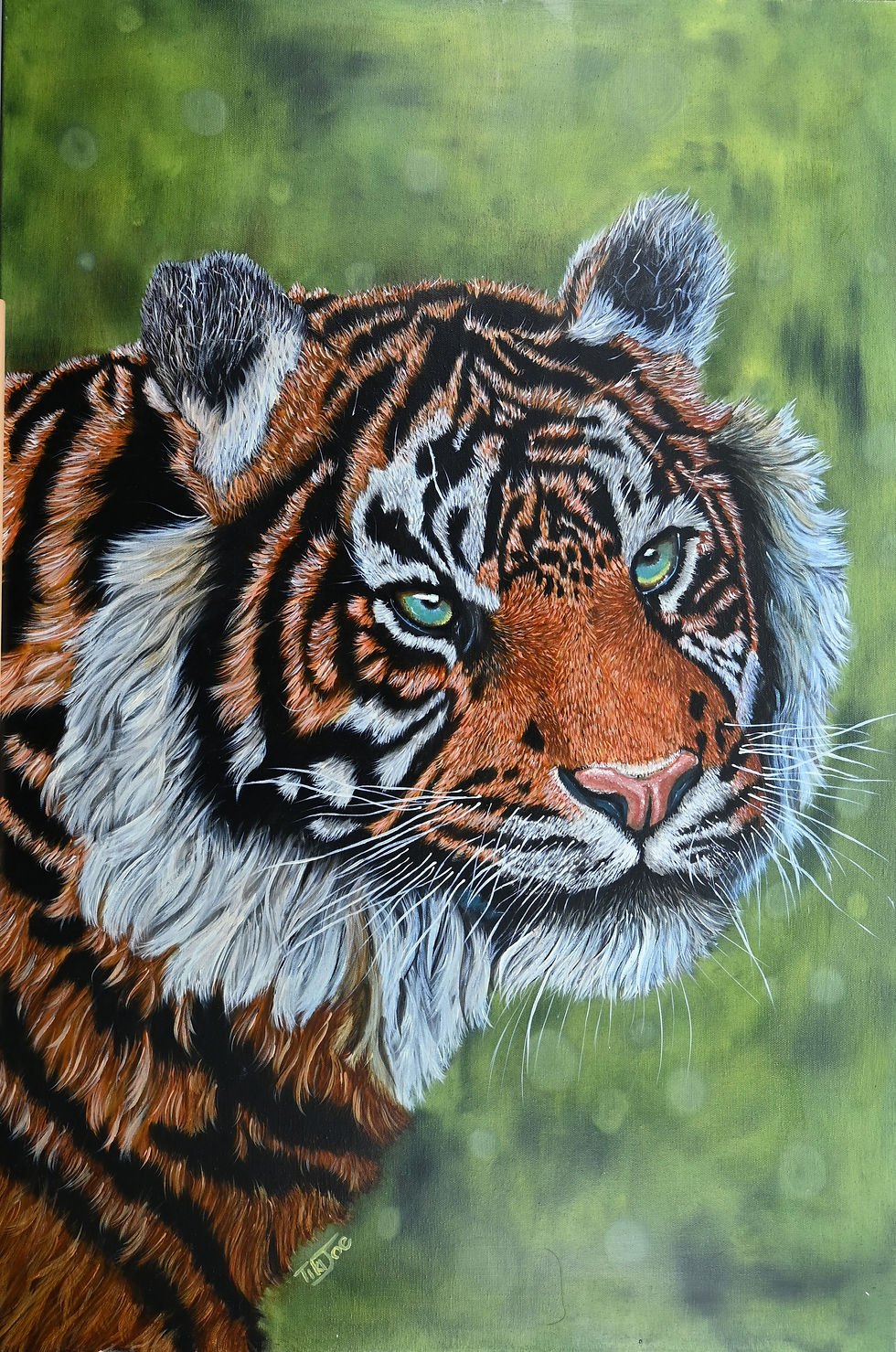 Thumbnail: You Got My Attention, Original Oil Painting, 24"x36"