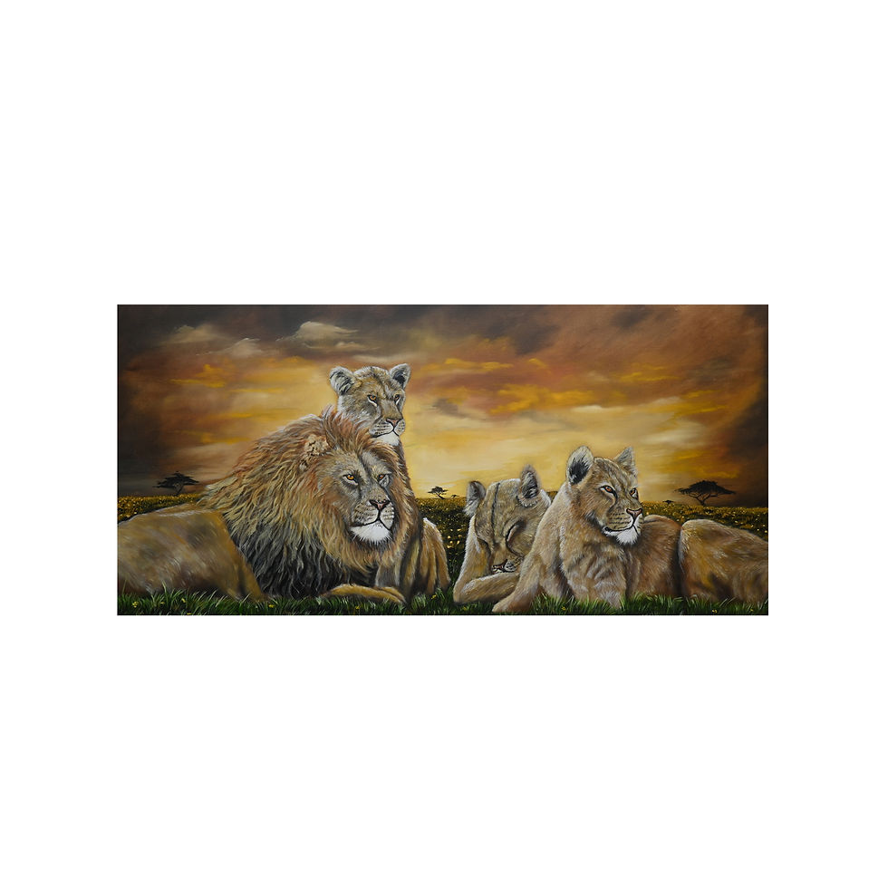 Thumbnail: Lion's Pride, Original Oil, 24"x48"