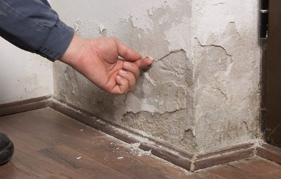 Wall plaster crumbling and flaking. Salt damp or rising damp is a common maintenance item, particularly in South Australia.