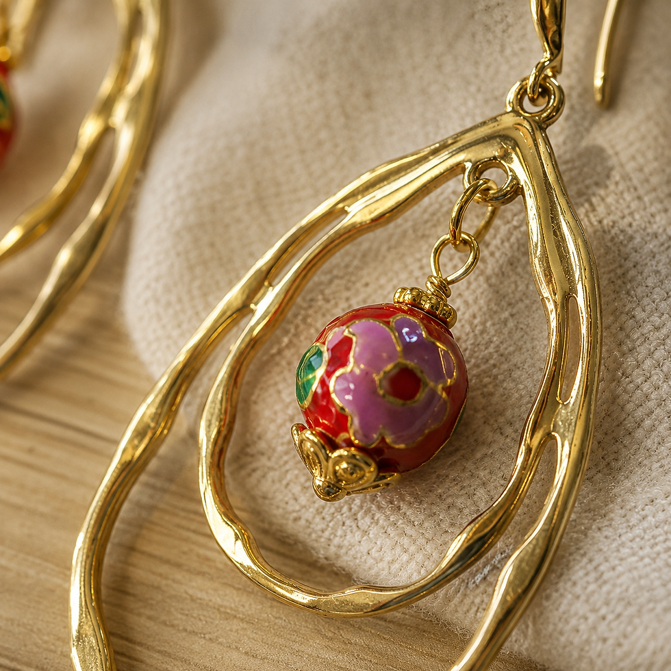 Miniature : Boucles d'oreilles dorées - Ref. Bod09